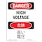Signmission OSHA Danger Sign, 14" Height, Rigid Plastic, High Voltage Bilingual, 1014-VJ-1327 OS-DS-P-1014-VJ-1327 - alternate 1